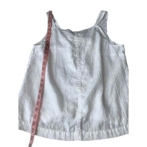 Trina Turk Out of Office White 100% Linen Lanah Open Back Top - Picture 10 of 11